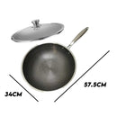 idrop [ 32 / 34CM ] Inner Honeycomb Nonstick Scratch Resistant Cooking Wok Frying Pan / Periuk Kuali Memasak Tidak Lekat / 32CM/34CM内蜂窝单柄特厚不粘炒锅(可立玻璃盖 )