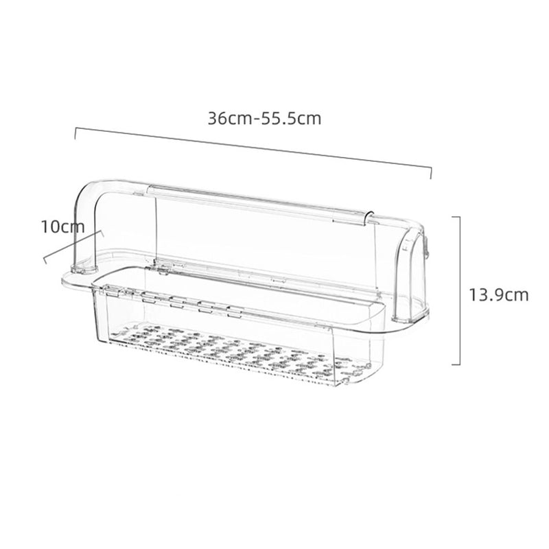 idrop Telescopic Drain Storage Rack With Water Retaining Strip Set / Rak Penyimpanan Longkang Teleskopik Dengan Set Jalur Penahan Air / 伸缩沥水收纳架带挡水条套装