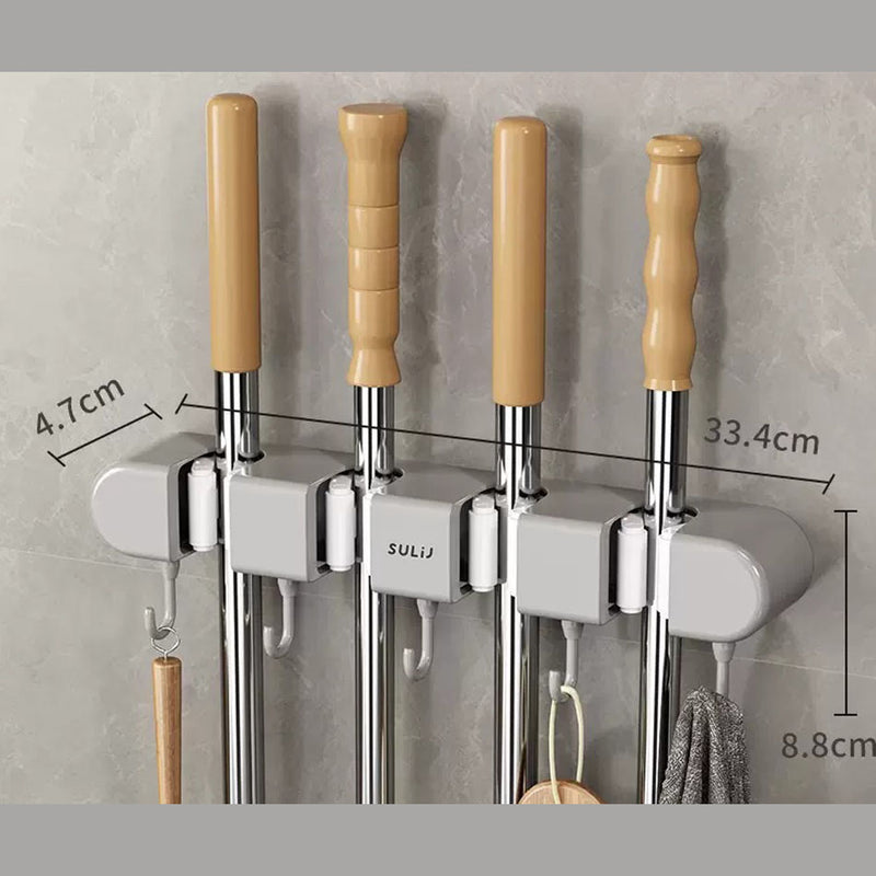 idrop 4 Hook Bracket Mop Clip / Klip Mop Kurungan 4 Cangkuk / 4挂钩托把架拖把夹