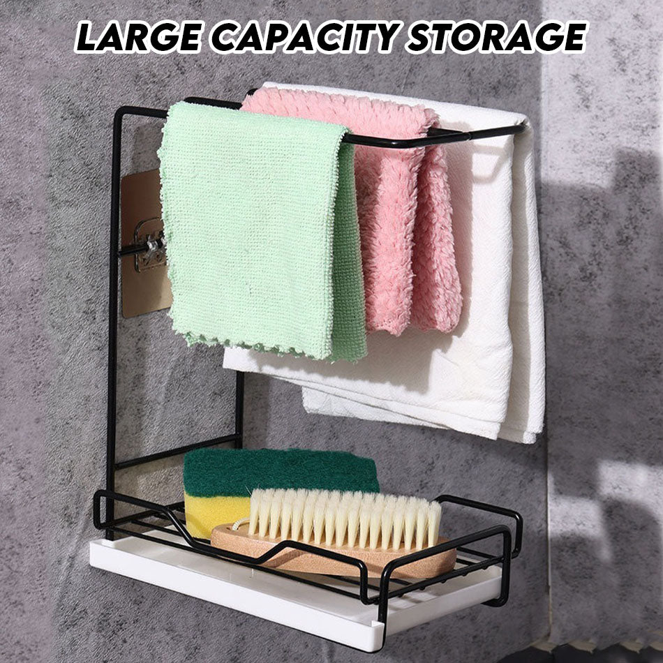 idrop Desktop Wall-Mountable Wiping Rack With Drain Tray / Rak Pengela