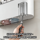 idrop 1 PCS - No Drill Electric Toothbrush Holder Toothbrush and Mouthwash Cup Rack Minimalist Toothbrush and Cup Storage Set, Pemegang Berus Gigi Elektrik Tanpa Tebuk Rak Berus Gigi dan Cawan Kumur Bilik Air Set Penyimpanan Minimalis