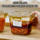 idrop 2 PCS - Japanese Chili Oil Jar Heat Resistant Food Grade Oil Dispenser Airtight Sealed Sauce Container for Chili Oil Storage, Balang Minyak Cili Jepun Tahan Haba Gred Makanan Bekas Sos Kedap Udara Untuk Memasak dan Penyimpanan