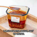 idrop 2 PCS - Japanese Chili Oil Jar Heat Resistant Food Grade Oil Dispenser Airtight Sealed Sauce Container for Chili Oil Storage, Balang Minyak Cili Jepun Tahan Haba Gred Makanan Bekas Sos Kedap Udara Untuk Memasak dan Penyimpanan