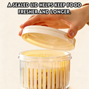 idrop 1 PCS - Onion Storage Container Airtight Kitchen Box with Drain Tray for Onion Ginger Garlic Chili Food Storage Fresh Keeper, Bekas Simpan Bawang Kedap Udara Dengan Dulang Saliran Untuk Bawang Putih dan Cili Penyimpanan Makanan Kekal Segar
