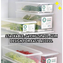 idrop 4 PCS - Antibacterial Food Storage Container Fresh Keeper with Drain for Coriander Ginger Garlic Fridge Storage Food Grade Kitchen Organizer, Bekas Simpan Makanan Antibakteria Daun Bawang dan Bawang Putih Penyimpanan Peti Sejuk Gred Makanan