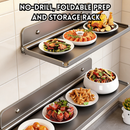 idrop 1 PCS 60CM – Foldable Food Preparation Rack Wall Mounted Multi Layer Prep Tray Multifunction Kitchen Prep Tray Storage Rack Set Set Rak Penyediaan Makanan Lipat Rak Dinding Berlapis Dulang Penyediaan Dapur Serbaguna Rak Penyimpanan