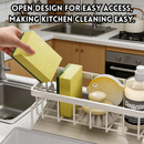 idrop 1 PCS – Kitchen Sink Cloth Drying Rack Faucet Organizer Sponge Holder Slim Edge Sink Rack Storage Set Set Rak Pengering Kain Lap Dapur Rak Sinki Pemegang Span Rak Paip Tepi Nipis Penyimpanan