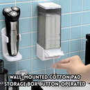 idrop 1 PCS – Wall Mounted Cotton Pad Storage Box Automatic Dispenser Makeup Tissue Holder Vanity Organizer Rack Set Set Kotak Simpan Kapas Dinding Dispenser Automatik Pemegang Tisu Solek Rak Meja Solek
