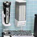idrop 1 PCS – Wall Mounted Cotton Pad Storage Box Automatic Dispenser Makeup Tissue Holder Vanity Organizer Rack Set Set Kotak Simpan Kapas Dinding Dispenser Automatik Pemegang Tisu Solek Rak Meja Solek