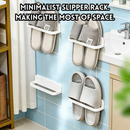 idrop 4 PCS – Wall Mounted Bathroom Slipper Rack No Drilling Shoe Drain Rack Home Bathroom Storage Organizer Set Set Rak Selipar Bilik Air Dinding Tanpa Tebuk Rak Pengering Kasut Penyimpanan Bilik Air Rumah