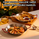 idrop 24CM – Stainless Steel Seafood Serving Tray Double Handle Crayfish Fried Chicken Dish Kitchen Tableware Set Set Pinggan Hidangan Keluli Tahan Karat 24CM Pinggan Makanan Laut Pemegang Dua Pinggan Dry Pot Udang Kara Ayam Goreng