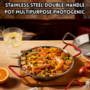 idrop 24CM – Stainless Steel Seafood Serving Tray Double Handle Crayfish Fried Chicken Dish Kitchen Tableware Set Set Pinggan Hidangan Keluli Tahan Karat 24CM Pinggan Makanan Laut Pemegang Dua Pinggan Dry Pot Udang Kara Ayam Goreng