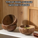 idrop 2 PCS – Natural Coconut Bowl with Spoon Yogurt Bowl Fruit Salad Breakfast Oatmeal Bowl Kitchen Tableware Set Set Mangkuk Kelapa Semula Jadi Dengan Sudu Mangkuk Yogurt Salad Buah Sarapan Oatmeal Peralatan Dapur