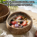idrop 2 PCS – Natural Coconut Bowl with Spoon Yogurt Bowl Fruit Salad Breakfast Oatmeal Bowl Kitchen Tableware Set Set Mangkuk Kelapa Semula Jadi Dengan Sudu Mangkuk Yogurt Salad Buah Sarapan Oatmeal Peralatan Dapur