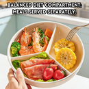 idrop 2 PCS – Ceramic 3 Compartment Steaming Plate Rice Cooker Steamer Tray Baby Food Healthy Diet with Anti Scald Bowl Clip Kitchen Set Pinggan Kukus Seramik 3 Ruang Dulang Kukus Periuk Nasi Pinggan Makanan Bayi Diet Sihat Dengan Penyepit Anti Panas