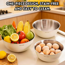 idrop 4 PCS – 316L Stainless Steel Mixing Bowl Vegetable Washing Basin Drain Basket Food Grade Dough Mixing Bowl Salad Bowl Cooking Bowl Mangkuk Pengadun Keluli Tahan Karat 316L Besen Cuci Sayur Bakul Penapis Adunan Doh Gred Makanan Salad dan Memasak