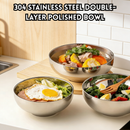 idrop 1 PCS 22CM – Large Soup Bowl Double Layer Stainless Steel Bowl Adult Size Rice Bowl Personal Salad Bowl Kitchen Tableware Set Set Mangkuk Sup Besar 22CM Keluli Tahan Karat Dua Lapisan Saiz Dewasa Mangkuk Nasi Mangkuk Salad Peribadi
