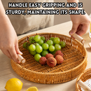 idrop 3 PCS – Rattan Fruit Basket Set Snack Tray Bread Basket Living Room Display Tray Small Medium Large with 150 Oil Proof Paper Bakul Buah Rotan Dulang Snek Bakul Roti Bakul Kukus Dulang Hiasan Ruang Tamu Kecil Sederhana Besar Dengan 150 Kertas Minyak