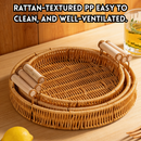 idrop 3 PCS – Rattan Fruit Basket Set Snack Tray Bread Basket Living Room Display Tray Small Medium Large with 150 Oil Proof Paper Bakul Buah Rotan Dulang Snek Bakul Roti Bakul Kukus Dulang Hiasan Ruang Tamu Kecil Sederhana Besar Dengan 150 Kertas Minyak