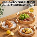 idrop 3 PCS – Rattan Fruit Basket Set Snack Tray Bread Basket Living Room Display Tray Small Medium Large with 150 Oil Proof Paper Bakul Buah Rotan Dulang Snek Bakul Roti Bakul Kukus Dulang Hiasan Ruang Tamu Kecil Sederhana Besar Dengan 150 Kertas Minyak