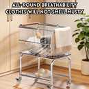 idrop 1 PCS – Double Layer Storage Cart Bathroom Laundry Basket Toilet Organizer Snack Rack Backpack Holder Home Rolling Trolley Set Set Troli Penyimpanan Dua Lapisan Bakul Dobi Bilik Air Rak Tandas Rak Snek Pemegang Beg Sekolah Rumah