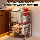 idrop 1 PCS – Double Layer Storage Cart Bathroom Laundry Basket Toilet Organizer Snack Rack Backpack Holder Home Rolling Trolley Set Set Troli Penyimpanan Dua Lapisan Bakul Dobi Bilik Air Rak Tandas Rak Snek Pemegang Beg Sekolah Rumah