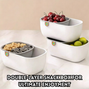 idrop 3 PCS - Double Layer Snack Box Fruit Plate Living Room Candy Box Draining Basket Household Fruit Tray Snack Storage Container Multi-Function Organizer, Kotak Snek Dua Lapisan Pinggan Buah Bekas Gula-Gula Ruang Tamu Bakul Penyimpanan Snek
