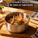 idrop 4 PCS – Stainless Steel Baby Food Pot Detachable Handle Multi Purpose Steamer and Cooking Pot Single Serving Noodle Pot Periuk Makanan Bayi Keluli Tahan Karat Tanpa Salutan Pemegang Boleh Tanggal Periuk Kukus dan Masak Serbaguna Periuk