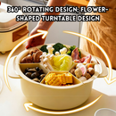 idrop 1 PCS - Rotating Hot Pot Vegetable Tray Sectioned Food Prep Plate with Draining Basket Multi-Function Kitchen Organizer for Vegetable, Dulang Sayur Putar Pinggan Penyediaan Dapur Berpetak Dengan Bakul Saliran Penyimpanan Sayur Serbaguna
