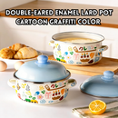 idrop 3 PCS - Enamel Oil Pot with Lid Heat Resistant Vintage Style Large Capacity Container Double Handle Food Grade Oil Storage Basin, Bekas Minyak Enamel Dengan Penutup Tahan Haba Gaya Kapasiti Besar Bekas Bertangkai Dua Penyimpanan Minyak Gred Makanan