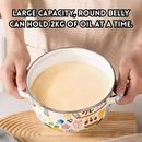 idrop 3 PCS - Enamel Oil Pot with Lid Heat Resistant Vintage Style Large Capacity Container Double Handle Food Grade Oil Storage Basin, Bekas Minyak Enamel Dengan Penutup Tahan Haba Gaya Kapasiti Besar Bekas Bertangkai Dua Penyimpanan Minyak Gred Makanan