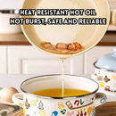 idrop 3 PCS - Enamel Oil Pot with Lid Heat Resistant Vintage Style Large Capacity Container Double Handle Food Grade Oil Storage Basin, Bekas Minyak Enamel Dengan Penutup Tahan Haba Gaya Kapasiti Besar Bekas Bertangkai Dua Penyimpanan Minyak Gred Makanan