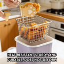 idrop 4 PCS – Macaron Fry Pot Mini Enamel Deep Fryer with Strainer Small Household Frying Pot Kitchen Cookware Set Set Periuk Goreng Macaron Mini Enamel Dengan Penapis Periuk Goreng Kecil Rumah Peralatan Dapur