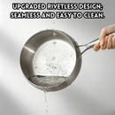 idrop【24CM 】304 Stainless Steel Wok Deep Belly Non Stick Frying Pan Flat Bottom Pan Gas Induction Cooker Compatible Kitchen Cookware Set Kuali Keluli Tahan Karat 304 Tanpa Salutan Perut Dalam Kuali Tidak Lekat Tapak Rata Sesuai Dapur Gas dan Induksi (S)