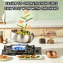 idrop【24CM 】304 Stainless Steel Wok Deep Belly Non Stick Frying Pan Flat Bottom Pan Gas Induction Cooker Compatible Kitchen Cookware Set Kuali Keluli Tahan Karat 304 Tanpa Salutan Perut Dalam Kuali Tidak Lekat Tapak Rata Sesuai Dapur Gas dan Induksi (S)