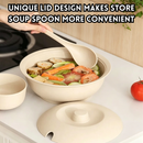 idrop Wheat Straw Soup Pot Set with Lid Thickened Anti Scald Microwave Safe Soup Bowl with Spoon Random Colour Kitchen Tableware Set Set Mangkuk Sup Jerami Gandum Dengan Penutup Tebal Anti Panas Boleh Microwave Dengan Sudu Warna Rawak Peralatan Dapur (S)