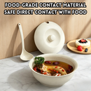 idrop Wheat Straw Soup Pot Set with Lid Thickened Anti Scald Microwave Safe Soup Bowl with Spoon Random Colour Kitchen Tableware Set Set Mangkuk Sup Jerami Gandum Dengan Penutup Tebal Anti Panas Boleh Microwave Dengan Sudu Warna Rawak Peralatan Dapur (S)