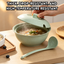 idrop Wheat Straw Soup Pot Set with Lid Thickened Anti Scald Microwave Safe Soup Bowl with Spoon Random Colour Kitchen Tableware Set Set Mangkuk Sup Jerami Gandum Dengan Penutup Tebal Anti Panas Boleh Microwave Dengan Sudu Warna Rawak Peralatan Dapur (S)