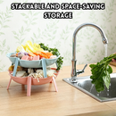 idrop 26CM Plastic Hotpot Ingredient Tray Stackable Vegetable Basket Fruit Plate Kitchen Organizer Random Colour Set Set Dulang Bahan Steamboat Plastik Warna Campur Bakul Sayur Bertingkat Pinggan Buah Peralatan Dapur Warna Rawak (S)