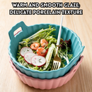 idrop【  7 / 9 INCH 】– Ceramic Double Handle Bowl Instant Noodle Bowl Creative Salad Soup Bowl with Wooden Lid Anti Scald Handle Mangkuk Seramik Pemegang Dua Mangkuk Mi Segera Mangkuk Salad dan Sup Kreatif Dengan Penutup Kayu Pemegang Anti Panas (S)