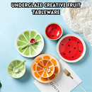 idrop【Ceramic Set】5 INCH Ceramic Fruit Bowl 8 INCH Ceramic Fruit Plate with Ceramic Spoon Cute Cartoon Tableware Set Set Mangkuk Buah Seramik 5 INCH Pinggan Buah Seramik 8 INCH Dengan Sudu Seramik Rekaan Kartun Kreatif Peralatan Makan Rumah (S)