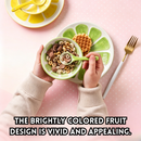 idrop【Ceramic Set】5 INCH Ceramic Fruit Bowl 8 INCH Ceramic Fruit Plate with Ceramic Spoon Cute Cartoon Tableware Set Set Mangkuk Buah Seramik 5 INCH Pinggan Buah Seramik 8 INCH Dengan Sudu Seramik Rekaan Kartun Kreatif Peralatan Makan Rumah (S)