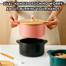 idrop Ceramic Instant Noodle Bowl with Wooden Lid Chef Handle Chopsticks Phone Holder Soup Bowl Ceramic Bowl with Cover Mangkuk Mi Segera Seramik Dengan Penutup Kayu Bentuk Chef Penyepit Pemegang Telefon Mangkuk Sup Seramik Bersalut Dengan Penutup (S)