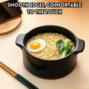 idrop Ceramic Instant Noodle Bowl with Wooden Lid Chef Handle Chopsticks Phone Holder Soup Bowl Ceramic Bowl with Cover Mangkuk Mi Segera Seramik Dengan Penutup Kayu Bentuk Chef Penyepit Pemegang Telefon Mangkuk Sup Seramik Bersalut Dengan Penutup (S)