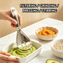 idrop Multifunction Baby Food Masher Spoon Ginger Garlic Grinding Spoon Stainless Steel Strainer Spoon Food Press Kitchen Tool Set Set Sudu Penekan Makanan Bayi Serbaguna Sudu Pengisar Halia dan Bawang Putih Sudu Penapis Keluli Tahan Karat Alat Dapur (S)
