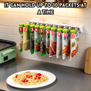 idrop Wall Mounted Seasoning Packet Organizer No Drill Spice Bag Storage Rack Rotating Clip Holder Kitchen Storage Rak Penyimpanan Paket Perasa Gantung Dinding Tanpa Tebuk Rak Simpan Beg Perasa Pemegang Klip Berputar Rak Penyimpanan Dapur Serbaguna (S)