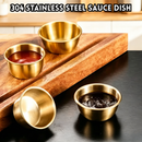 idrop 6CM 304 Stainless Steel Sauce Dish Sauce Cup Gold Condiment Bowl Dipping Sauce Plate Seasoning Kitchen Tableware Set Set Pinggan Sos 6CM Keluli Tahan Karat 304 Cawan Sos Warna Emas Mangkuk Perasa Pinggan Cencah Sos Pinggan Hidangan Dapur Rumah (S)