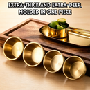 idrop 6CM 304 Stainless Steel Sauce Dish Sauce Cup Gold Condiment Bowl Dipping Sauce Plate Seasoning Kitchen Tableware Set Set Pinggan Sos 6CM Keluli Tahan Karat 304 Cawan Sos Warna Emas Mangkuk Perasa Pinggan Cencah Sos Pinggan Hidangan Dapur Rumah (S)
