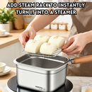 idrop 19CM Stainless Steel Frying Pot Deep Fry Pot Multi Function Cooking Pot Food Storage Container Outdoor Camping Pot Kitchen Cookware Periuk Goreng Keluli Tahan Karat 19CM Serbaguna Bekas Simpanan Makanan Periuk Perkhemahan dan Dapur Rumah (S)