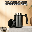 idrop 550ML – Portable Office Vacuum Insulated Cup with Handle 316 Stainless Steel Premium Infuser Tea Separation Bottle Thermos Office Tumbler Cawan Termos Pejabat Mudah Alih Pemegang Keluli Tahan Karat 316 Premium Pemisah Teh dan Air Cawan Vakum (S)
